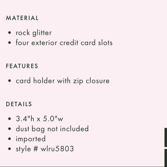 Kate Spade ♠️ Odette Glitter l-zip Card Holder - Picture 4 of 8